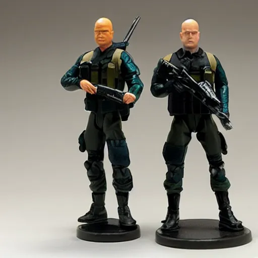 Image similar to gi joe action figure being audited by the irs