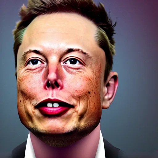 Image similar to a picture of elon musks face on the side of a rocket