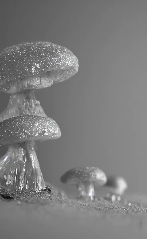 Prompt: a photography of an organic crystal mushroom, photorealistic, 2 4 mm, facebook post