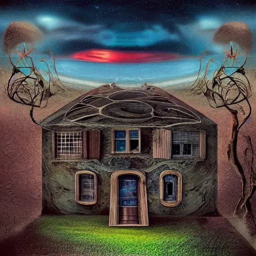 a house in nowhere, surrealism, dreamcore, Stable Diffusion