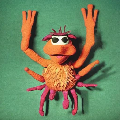 Prompt: “ a still of a coconutcrab muppet from a horrific muppet show 1 9 9 5 ”