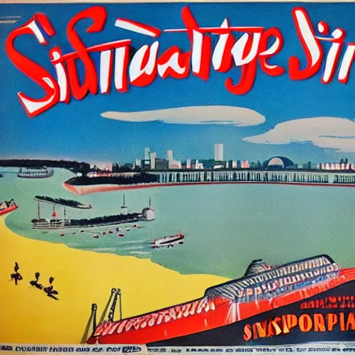 Image similar to A 1950s poster depicting Singapore