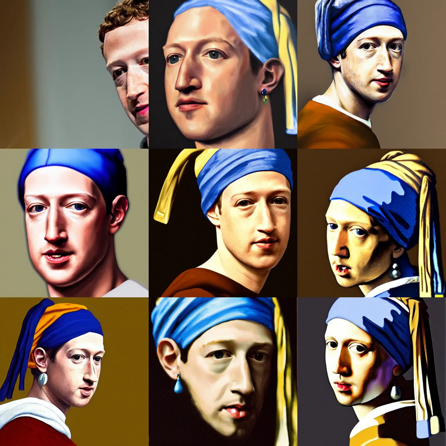 Prompt: Mark Zuckerberg with the Pearl earring