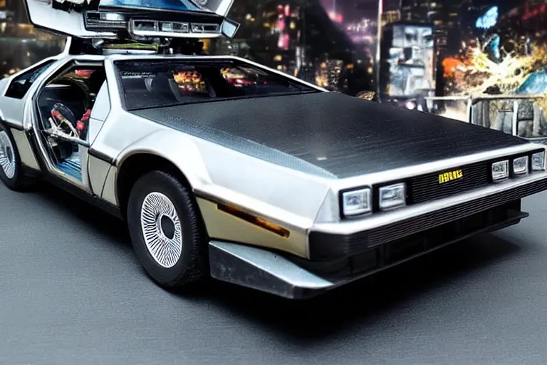 Image similar to cyberpunk 1 9 2 2 delorean