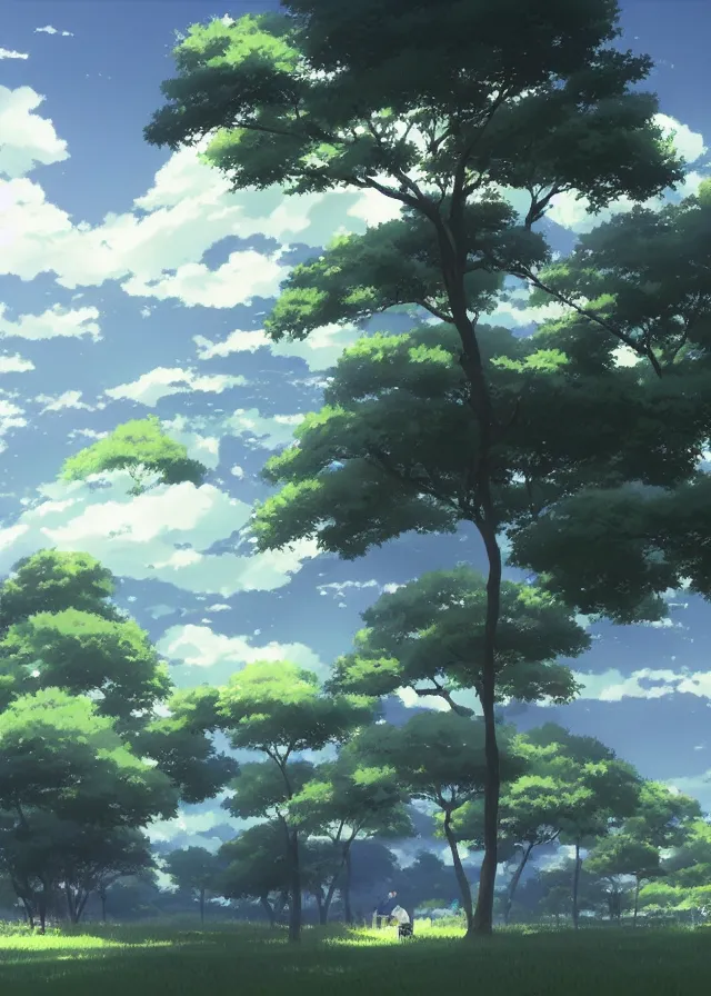 Image similar to landscape with a blue island, makoto shinkai