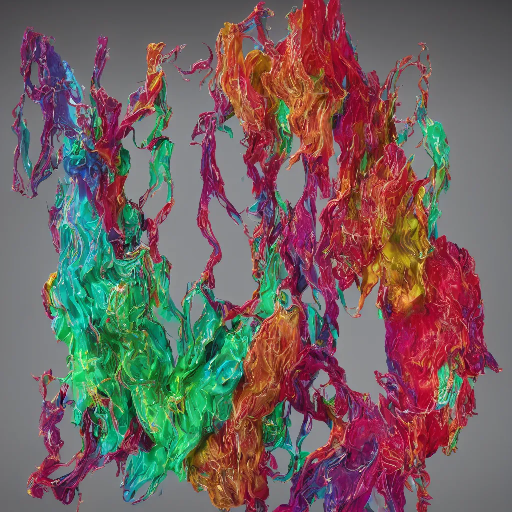 Image similar to painful pleasures by lynda benglis, octane render, colorful, 4 k, 8 k