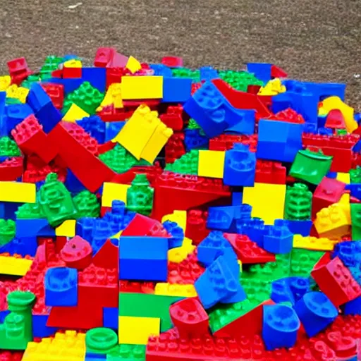 Image similar to giant pile of lego bricks