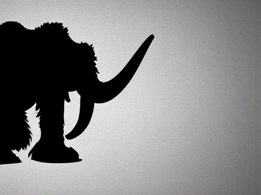 Prompt: stylized angry energetic dynamic simple wooly mammoth!!! sports logo!!! black and white logo inspiration
