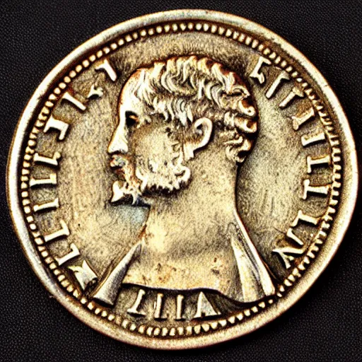 Prompt: antique roman Ethereum coin photo