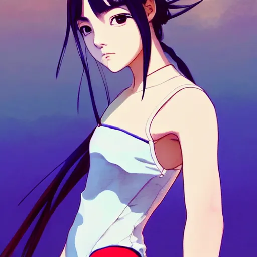 Image similar to a beautiful boyish japanese emma watson alluring instagram model, wearing elegant japanese hiphop leotard outfit with subtle mayan patterns and native fashion, aztec street fashion bathing suit, jrpg fashion, gapmoe yandere grimdark, trending on pixiv fanbox, painted by greg rutkowski makoto shinkai takashi takeuchi studio ghibli, akihiko yoshida