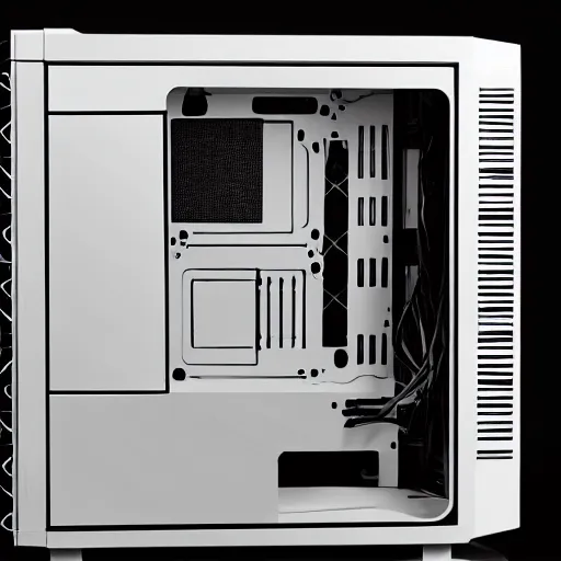 Image similar to white pc case black line art