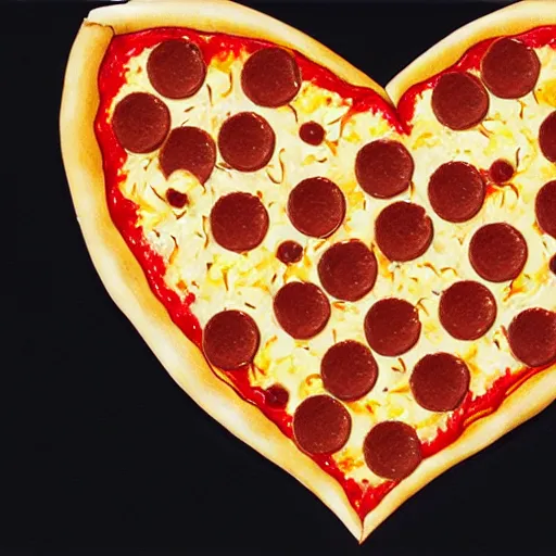 Prompt: pizza heart. hyperdetailed photorealism