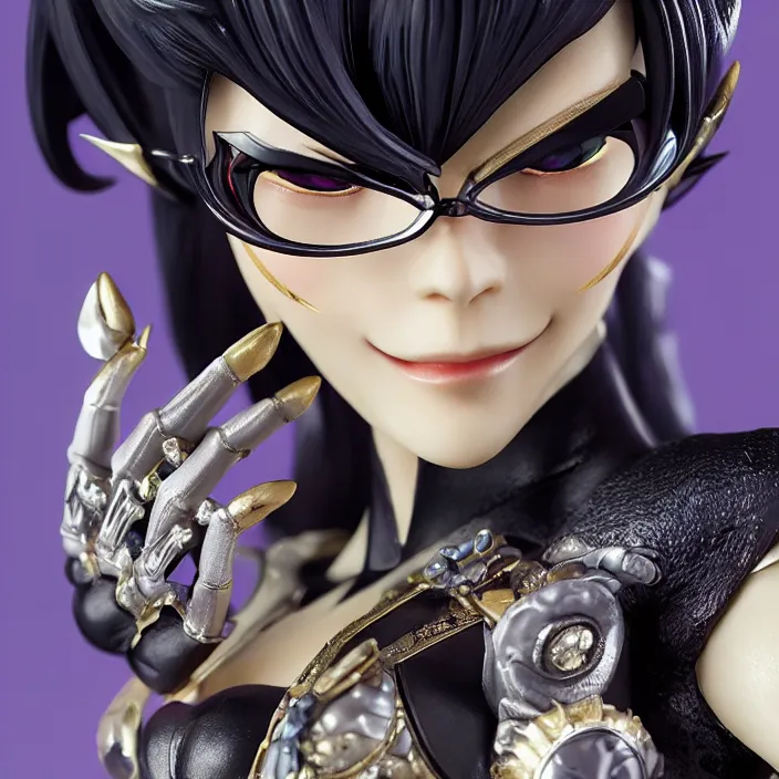 Prompt: a detailed figure of bayonetta, first 4 figures, detailed product photo