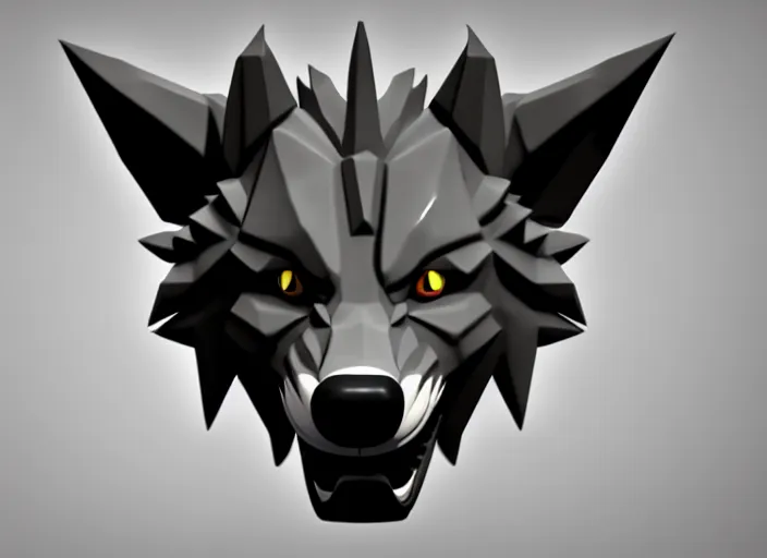 Image similar to wolf head, stylized stl, 3 d render, hearthstone style