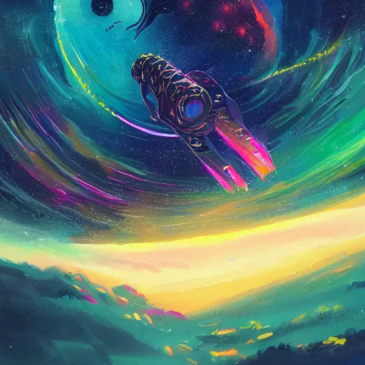 Image similar to a detailed painting of a space serpent floating in space in a sea of colorful sea of stars, by alena aenami, petros afshar and greg rutkowski trending on artstation, deviantart, dragon scales, stars