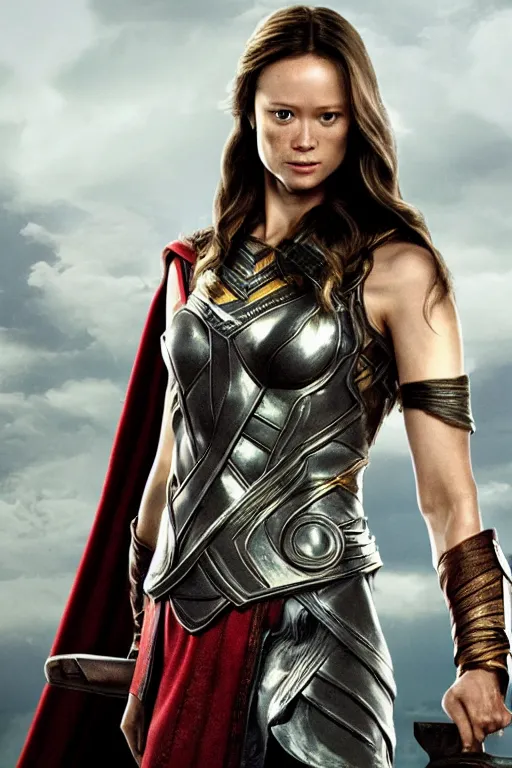 Image similar to summer glau as thor god of war