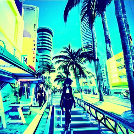 90s Anime Lauren in Miami: Embrace the Nostalgic Cool of a Sun-Drenched  Adventure!