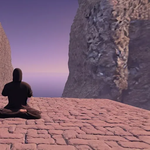 Image similar to a ninja meditating, unreal engine 6, 4 k