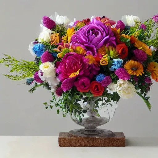 Prompt: flower arrangement art