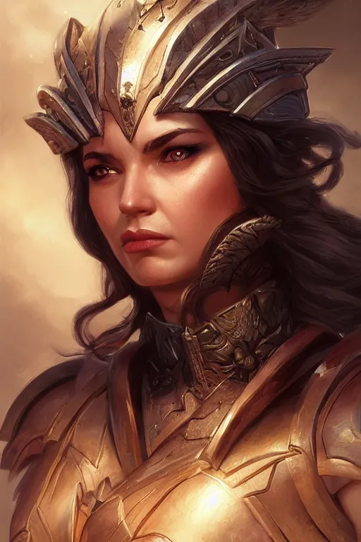 Image similar to amazon valkyrie athena, d & d, fantasy, portrait, highly detailed, headshot, digital painting, trending on artstation, concept art, sharp focus, illustration, art by artgerm and greg rutkowski and magali villeneuve