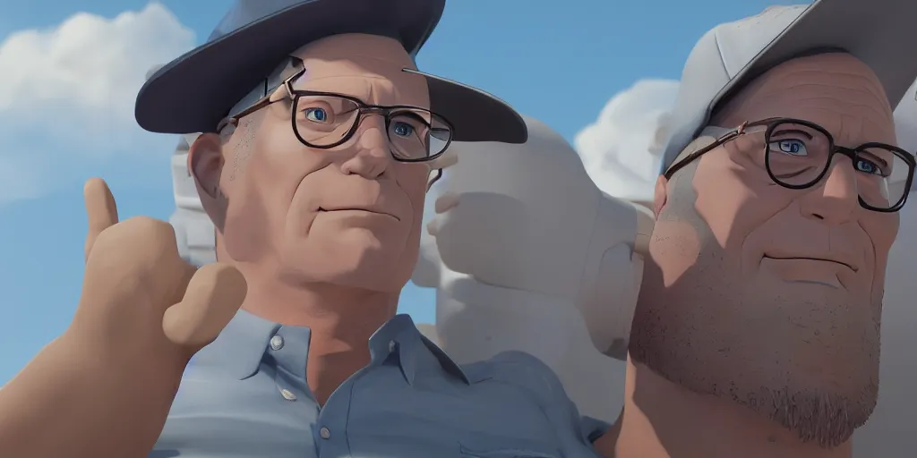 Prompt: hank hill from king of the hill, hyperrealistic, concept art, octane render, unreal engine 5, trending on Artstation, high quality, 8K, dramatic lighting, cinematic, high coherence, highly detailed, Midjourney style, epic scene, path traced, low contrast, complementary colors