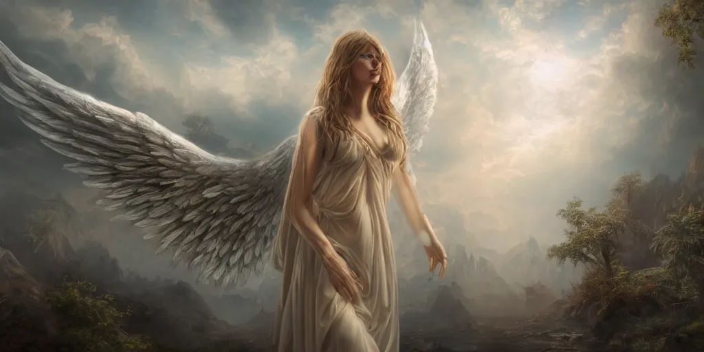 Prompt: a hyper realistic professional photographic view picture of a biblically accurate angel photographic filter unreal engine 5 realistic hyperdetailed 8k ultradetail cinematic concept art volumetric lighting, fantasy artwork, very beautiful scenery, very realistic painting effect, hd, hdr, cinematic 4k wallpaper, 8k, ultra detailed, high resolution, artstation trending on artstation in the style of Albert Dros glowing rich colors powerful imagery nasa footage drone footage drone photography
