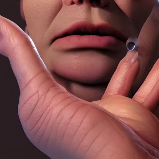 Image similar to A beautiful hyper realistic ultra detailed lifelike cinematic still of a fingers fingers fingers fingers fingers fingers, knolling, unreal engine, deviantart, flickr, artstation, octane render, textured, colorful, extreme realistic detail, physically based rendering, pbr render, very detailed, volumetric lighting, detailed lighting, octane render, 4k, cinematic lighting, 8k resolution