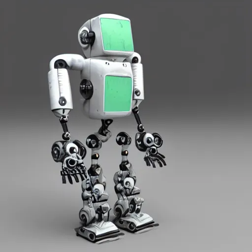 Image similar to 3 d render of a cute broken derelict robot