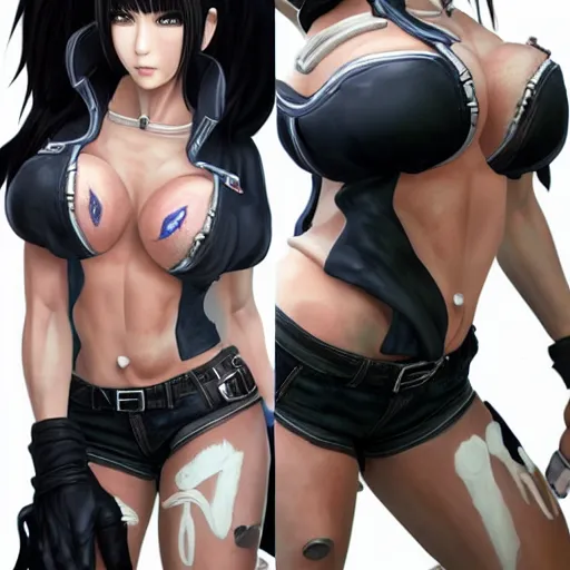 Prompt: complete body artwork of tifa lockhart, detailed, trending on artstation