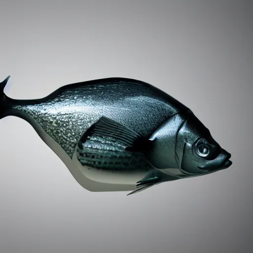 Image similar to fish shaped bottle, high resolution 3 d render, 8 k