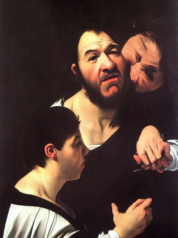 Prompt: caravaggio painting of phil swift