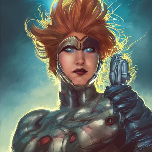 Image similar to a super hero weasel, wild matted hair, mysterious, wildly attractive, glowing eyes, post-apocalyptic clothing, comic book cover art, digital painting, artstation, concept art, smooth, sharp focus, illustration, art by artgerm and donato giancola and Joseph Christian Leyendecker, Ross Tran, WLOP