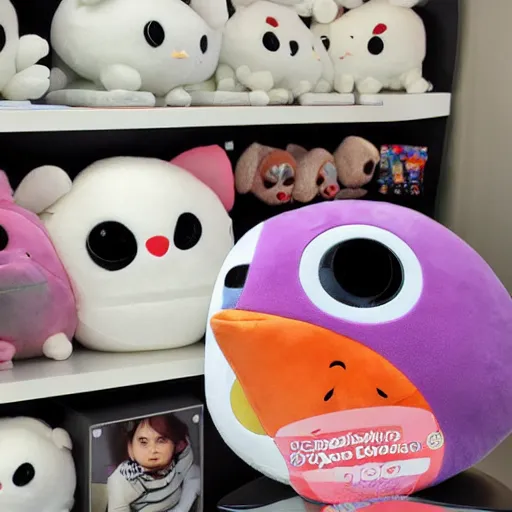 Image similar to squishable plush, squishables, stork wearing a black elegant suit