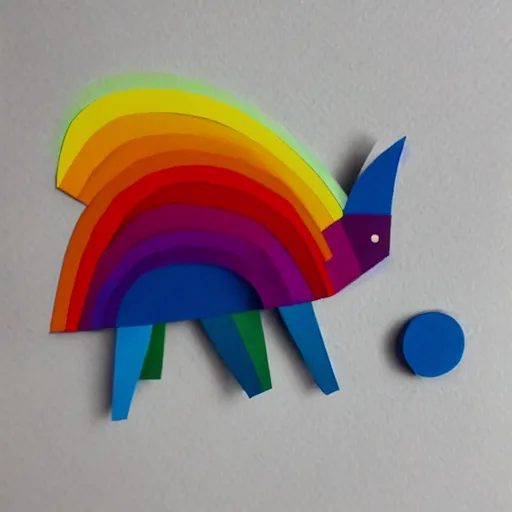 Image similar to rainbow papercraft cat