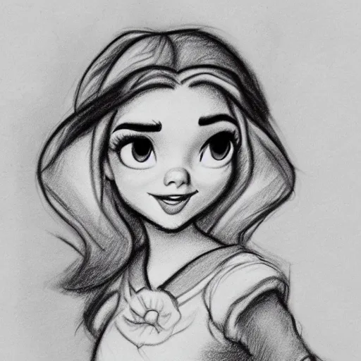 Image similar to milt kahl pencil sketch of chloe grace moretz as snow white