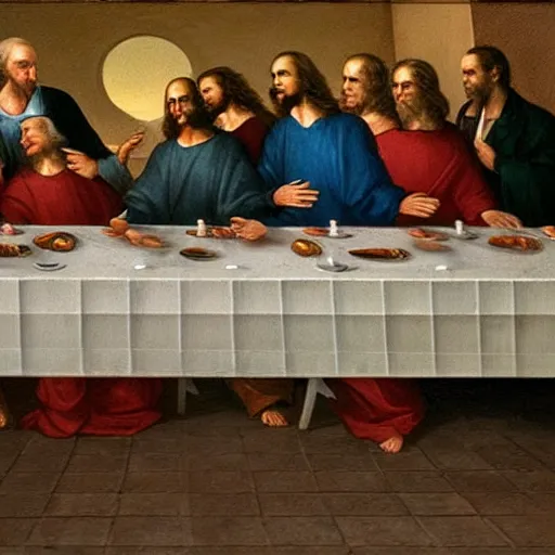 Image similar to us presidents in the last supper painting