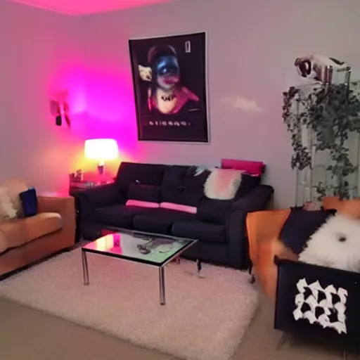 Prompt: Tiktokcore themed livingroom