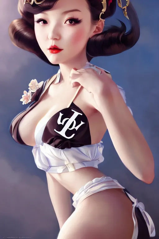 Image similar to a pin up and beautiful fashion charming dreamlke japan girl with lv jewelry, character art, art by artgerm lau and wlop and and ilya kuvshinov and john singer sargent, hyperdetailed, 8 k realistic, symmetrical, frostbite 3 engine, cryengine, dof, trending on artstation, digital art