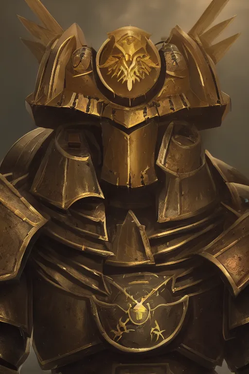 Image similar to armor portrait heros warhammer 4 0 k horus heresy fanart - the primarchs emperor by johannes helgeson animated with vfx concept artist & illustrator global illumination ray tracing hdr fanart arstation zbrush central hardmesh 8 k octane renderer comics stylized