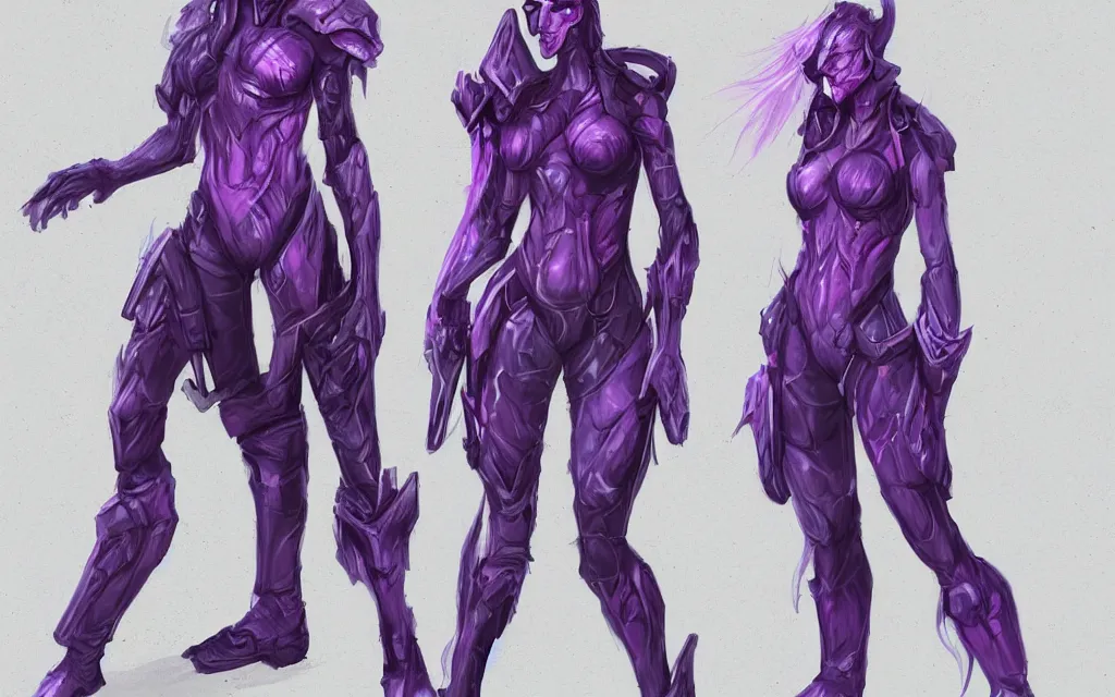 Image similar to valorant, concept art, purple, female, HD,