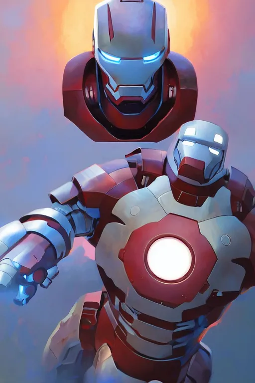 Image similar to epic russian iron man portrait stylized as fornite style game design fanart by concept artist gervasio canda, behance hd by jesper ejsing, by rhads, makoto shinkai and lois van baarle, ilya kuvshinov, rossdraws global illumination radiating a glowing aura global illumination ray tracing hdr render in unreal engine 5