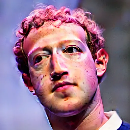 Image similar to photo of Mark Zuckerberg wearing a long pink wig