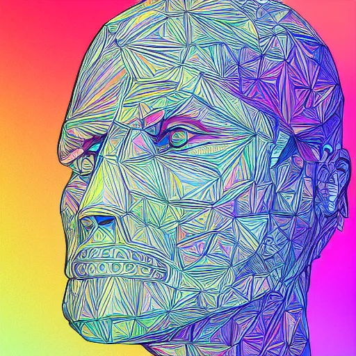 Image similar to the head of a sophisticated, elegant, handsome man partially made of rainbows, an ultrafine detailed illustration by james jean, final fantasy, intricate linework, bright colors, behance contest winner, vanitas, angular, altermodern, unreal engine 5 highly rendered, global illumination, radiant light, detailed and intricate environment