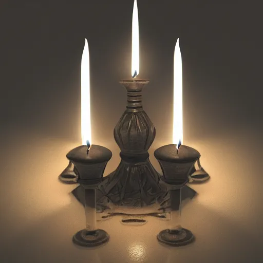 Prompt: candle in very dark room, hyper-detailed, extreme details, octane render