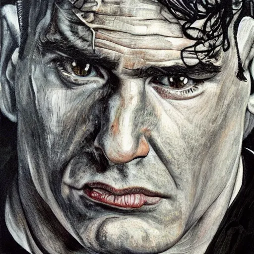 Image similar to high quality high detail painting by lucian freud, hd, henry rollins