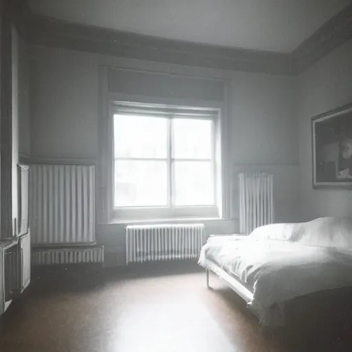 Image similar to Beautiful cameraphone, soft liminal foggy Photograph inside an estate-flat's room