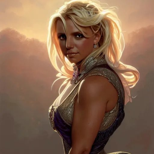 Prompt: beautiful britney spears, western, closeup, d & d, fantasy, intricate, elegant, highly detailed, digital painting, artstation, concept art, matte, sharp focus, illustration, art by artgerm and greg rutkowski and alphonse mucha