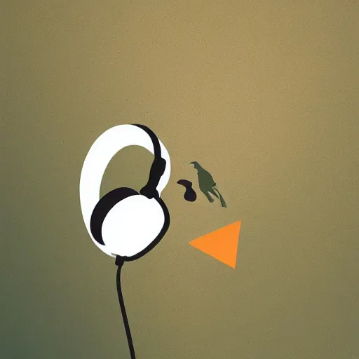 Image similar to a bird wearing headphones