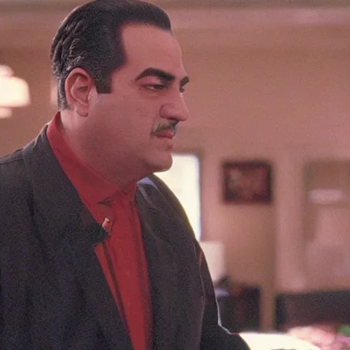 Image similar to mario in an episode of the sopranos ( 1 9 9 9 ), 4 k, cinematic, hbo, screencap, realistic, the sopranos, film footage