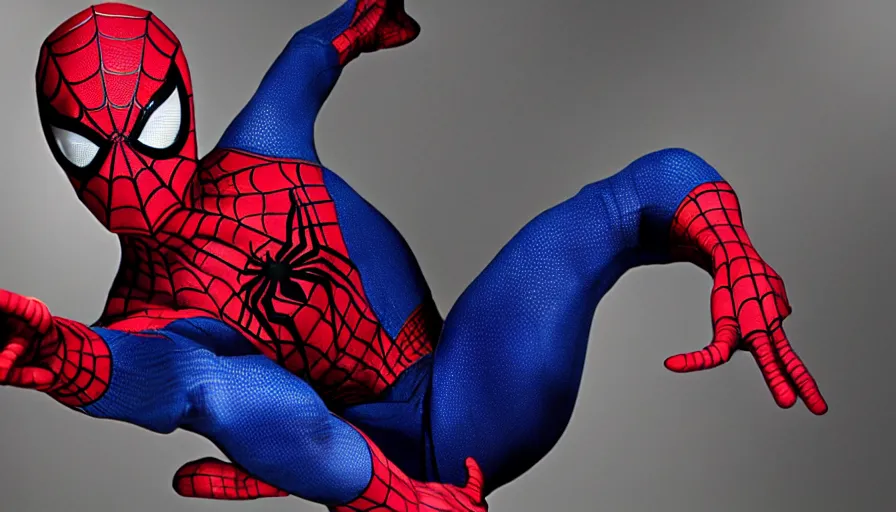 Prompt: spiderman looking seductively at the camera